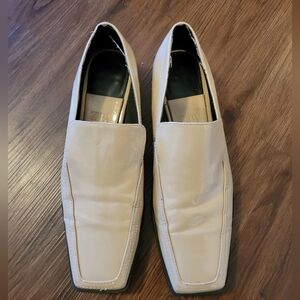 Zara Taupe Patent Loafers Women’s Square Toe Low Heel Slip On Shoes S 39E  US8.5
